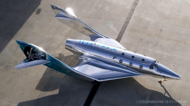 American company Virgin Galactic unveils its first space tourism ship
